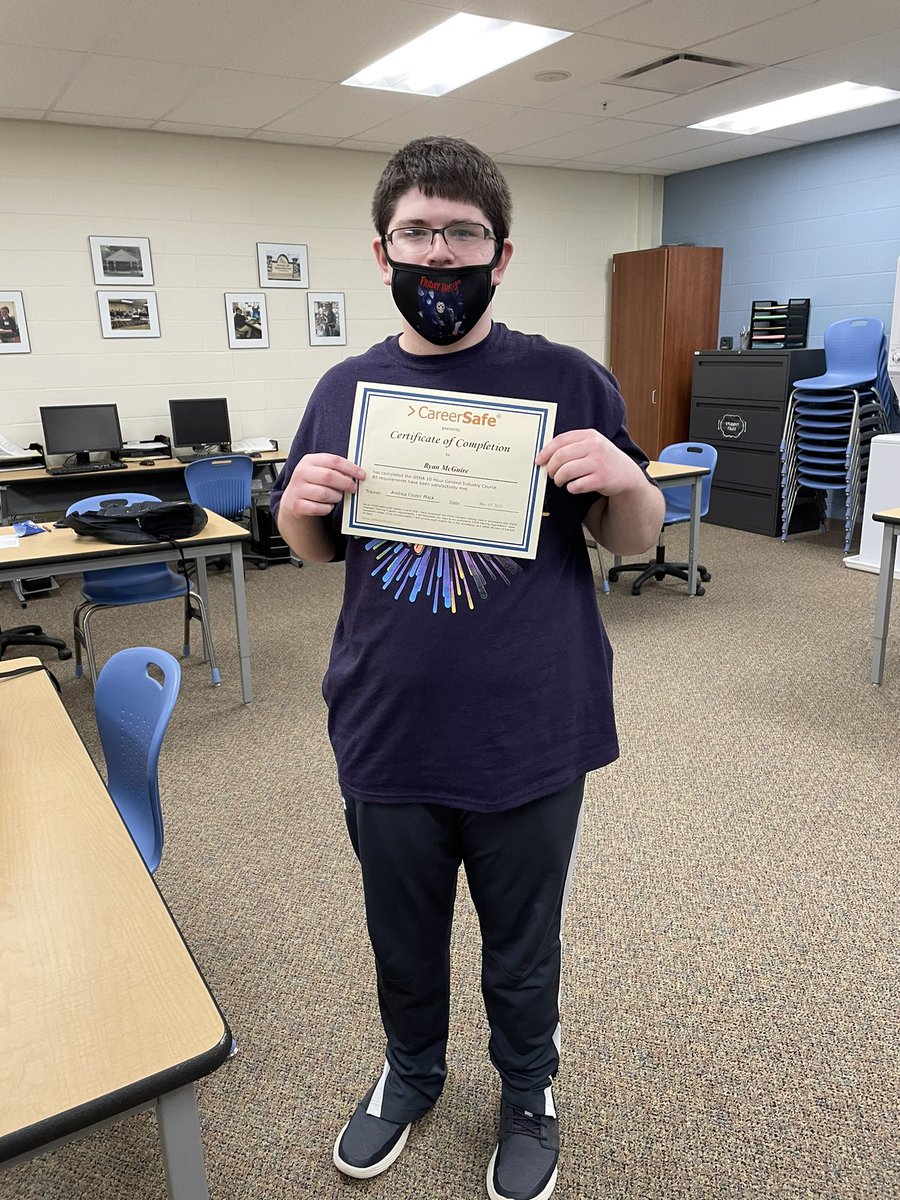 MECTCBEST's tweet photo. So proud of these three students, Adrienne Trenner, Haley Roberts, and Ryan McGuire. They have completed the OSHA 10-Hour Course! https://t.co/lYBtOBVwEw