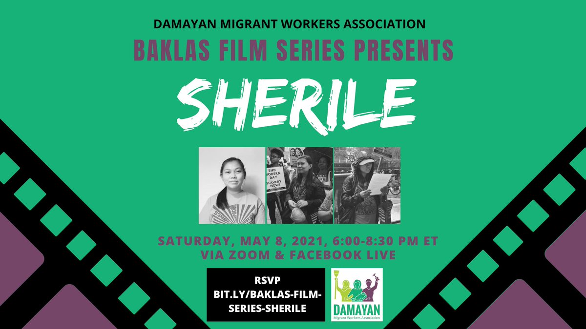 Tomorrow is the launch of Damayan's Baklas Film Series!
We are proud to premiere Sherile's story, a #film that follows her experience as a Damayan member and domestic worker trafficked by her German #diplomat employer. 
Join us by registering at this link: bit.ly/Baklas-Film-Se…