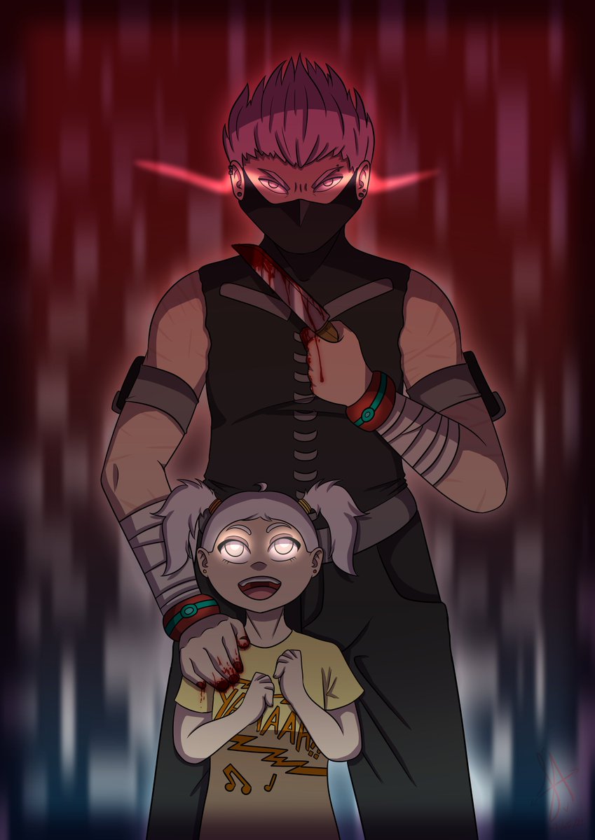 Azhegal's tweet photo. TW BLOOD + WEAPONS
How a sketch can turn out something a lot different! (also deleted some useless parts)
I have a lot to tell with this oc, I'm not done spamming here π
#MyHeroAcademia #mha #deathlink #oc https://t.co/r1w0yoxVHB