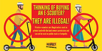 Private E-scooters

Private e-scooters are illegal UNLESS you are using them on private land and with land owners permission. 

They can NOT be used on public roads or footpaths

#privateescooterinfo #privateescooterareillegal #publicpath #publicfootpaths #illegalactivity