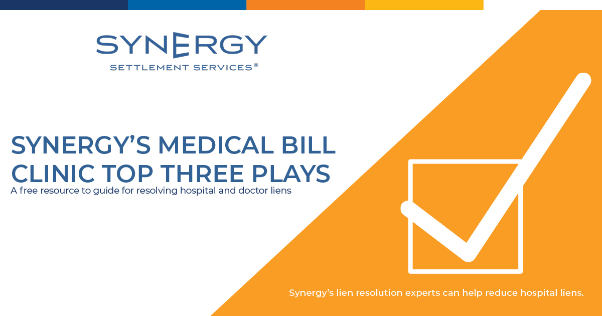 synergypartnr's tweet image. Synergy’s Medical Bill Clinic has a free checklist featuring the “Top 3 Plays When Resolving Hospital Liens” available for download.

Get it now: bit.ly/33lqiDX

#FreebieFriday #HospitalLiens #LienReduction