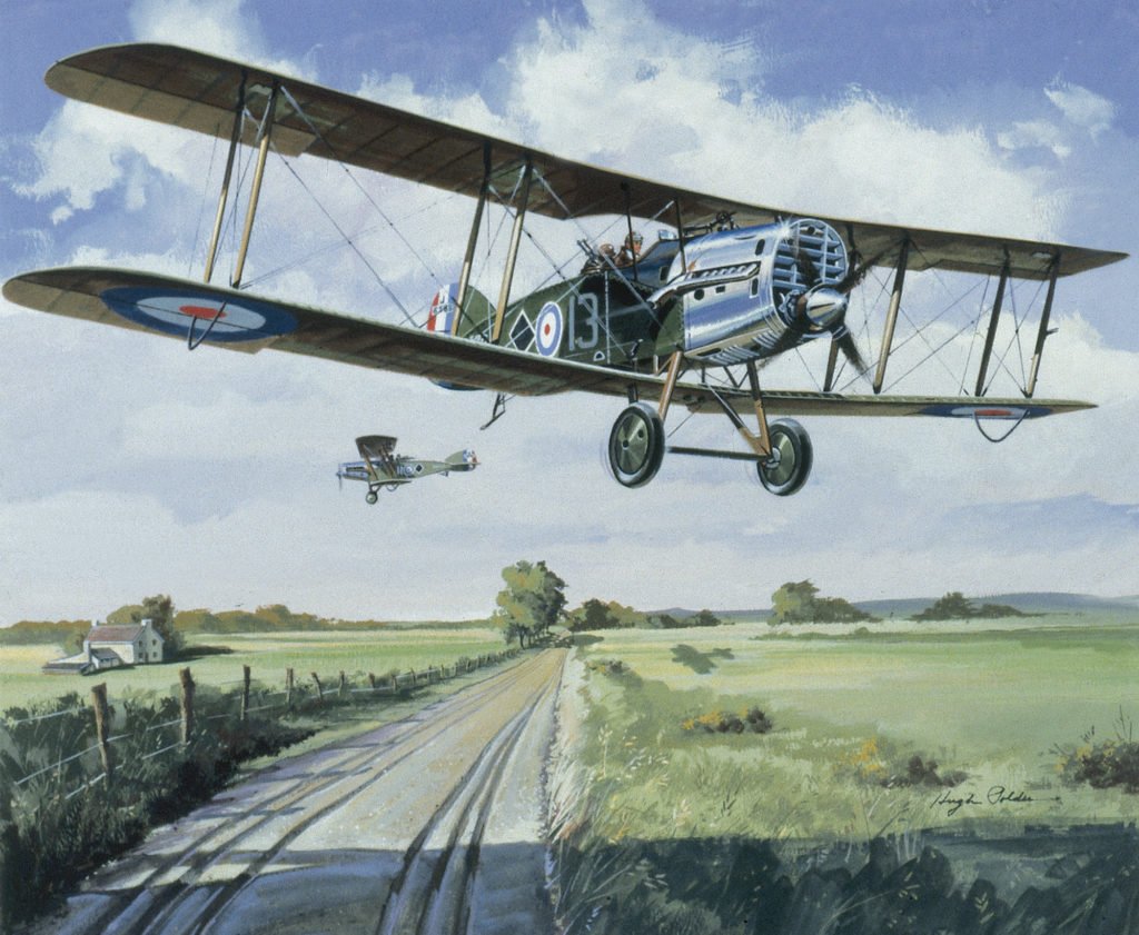 Atkey & Gass were one of the outstanding Brisfit teams of the war. Two days after this fight, they claimed another 5 aircraft. Later, half their top wing was shot away and Gass climbed onto the wing to balance the aircraft so they could fly home. Hugh Polder painting.14/22