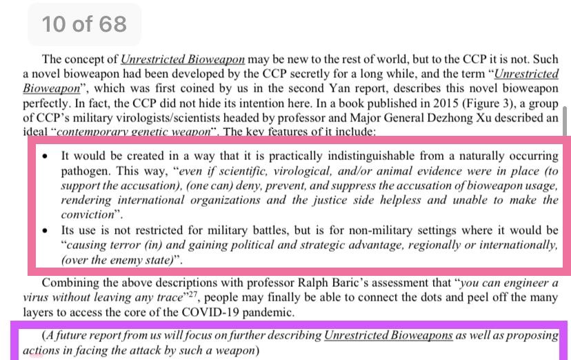 The mentioned breaking document to “predict World War III as biological war” is the PLA’s novel bioweapon textbook (by General Dezhong Xi, 2015) I’m translating into English with our Chinese volunteers! The brief introduction is in the 3rd Yan Report👇🏻