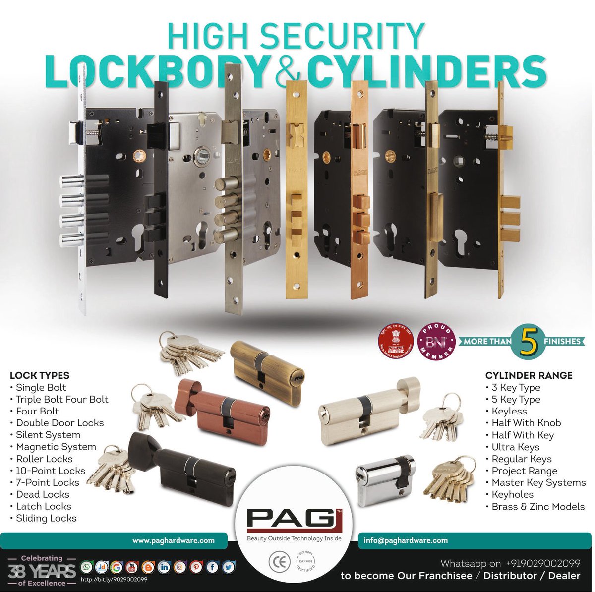 paghardware's tweet image. PAG Locks and Cylinders Now in Your Preferred Finishes #DoorHardware #SecuritywithStyle #ArchitectsofIndia #InteriorDesigners #DoorFittings #DoorLocks #DoorDesign #DoorManufacturers #lockandkey #Rosegold #Gold #Blackmatt #SilentLock