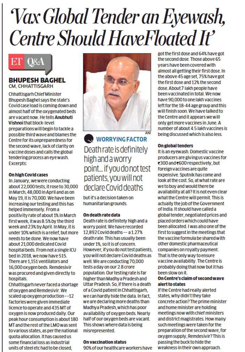 bhupeshbaghel's tweet photo. To hide the weakness in their own approach, PM and HM are passing the buck. How many meetings were held for preparation of second wave, for oxygen supply, for Remdesivir? 

Now so many meetings to play the blame game. https://t.co/JVN6YF8ANz