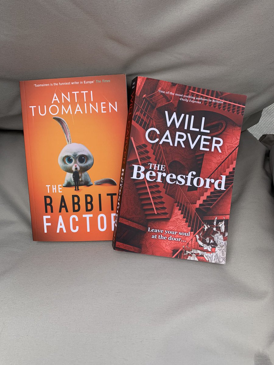 So this week the #EggChair is absolutely buzzing with these guests! @antti_tuomainen #TheRabbitFactor and @will_carver #TheBeresford @OrendaBooks 💕 thank you! 💕