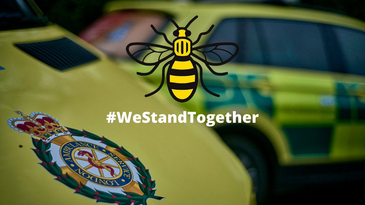 Ldn_Ambulance's tweet photo. Today our thoughts are with those who were killed or injured and affected by the #Manchester arena attack and with their loved ones - as well as with our colleagues @NWAmbulance.

We also remember Fusilier Lee Rigby who was murdered on this day in 2013.

#WeStandTogether https://t.co/BFlUsuDtYJ