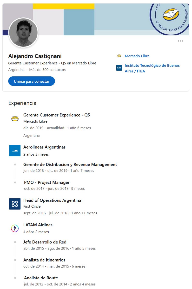 GDoggBA's tweet photo. Hay algo interesante del "unicornio" de Marcos Galperín y es que hoy funciona como aguantadero del funcionariato macrista que quedó desmpleado en 2019. Varios gerentes que metió Lopetegui en Aerolíneas desde LATAM fueron a parar ahí. Empezando por el hijo del diputado Amadeo. https://t.co/h8eIB7fClg