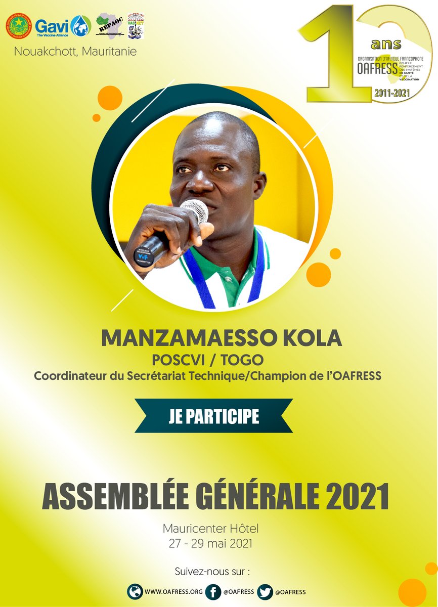 oafress's tweet image. #10ans_oafress

"La vision de l'OAFRESS est matérialisée dans son PDS et les champions sont ceux qui doivent porter haut cette vision auprès des PTF. C'est pourquoi je viens à l'AG pour soutenir cette vision et m'engager devant les membres "

@gavi 
@REPAOCReseau 
@poscvitogo