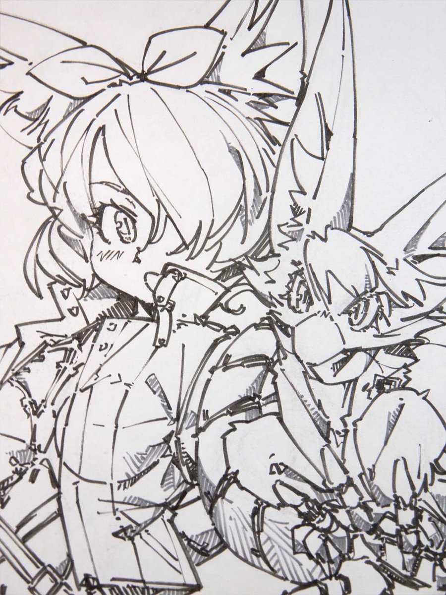 線画。枠は後から描いたようです。
#線画 
