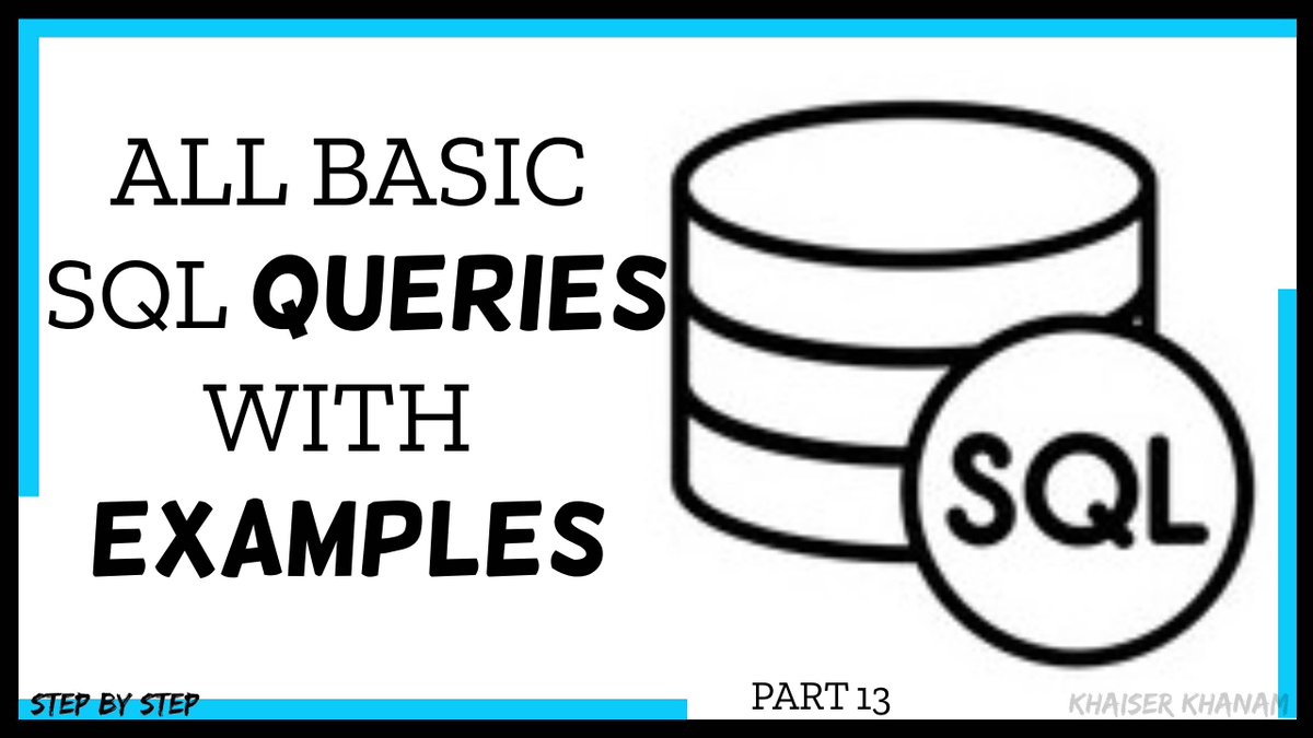 withkhanam23's tweet image. #13. SQL queries with Examples || MySQL Database ||SQL youtu.be/1X-gYyzZOUA via @YouTube
#sql #introductiontosql #database #rdbms #dbms #html #css #javascript #php #database #sqlqueries #completewebdevelopment #java #javascriptprojects #phpprojects #queries #coding #mysql