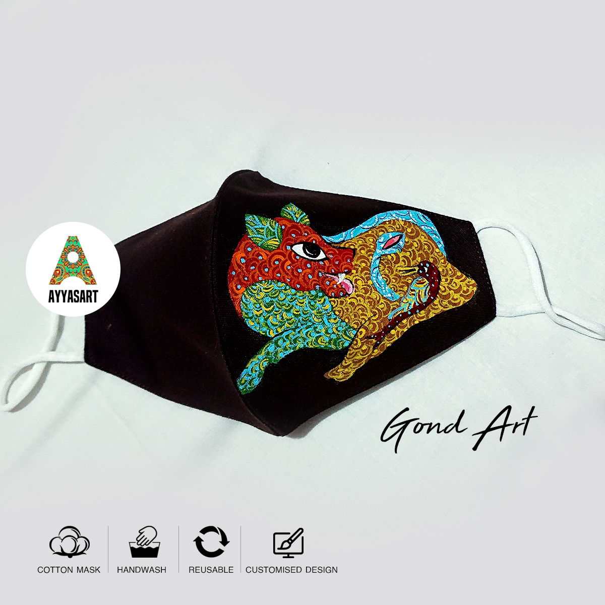 vaishaliayya's tweet photo. No 1 can walk beneath palm trees w/impunity,& ideas are sure to change in a land where elephants &tigers are @ home
#cottonmasks #3plymasks #linenmasks #handpainted #cutomised #nontoxiccolors #Cottonlinen #covid #Tiger #Tigres #gondartindia #HaregaCoronaJitegaIndia #MadhyaPradesh https://t.co/tqo2FDRi3j