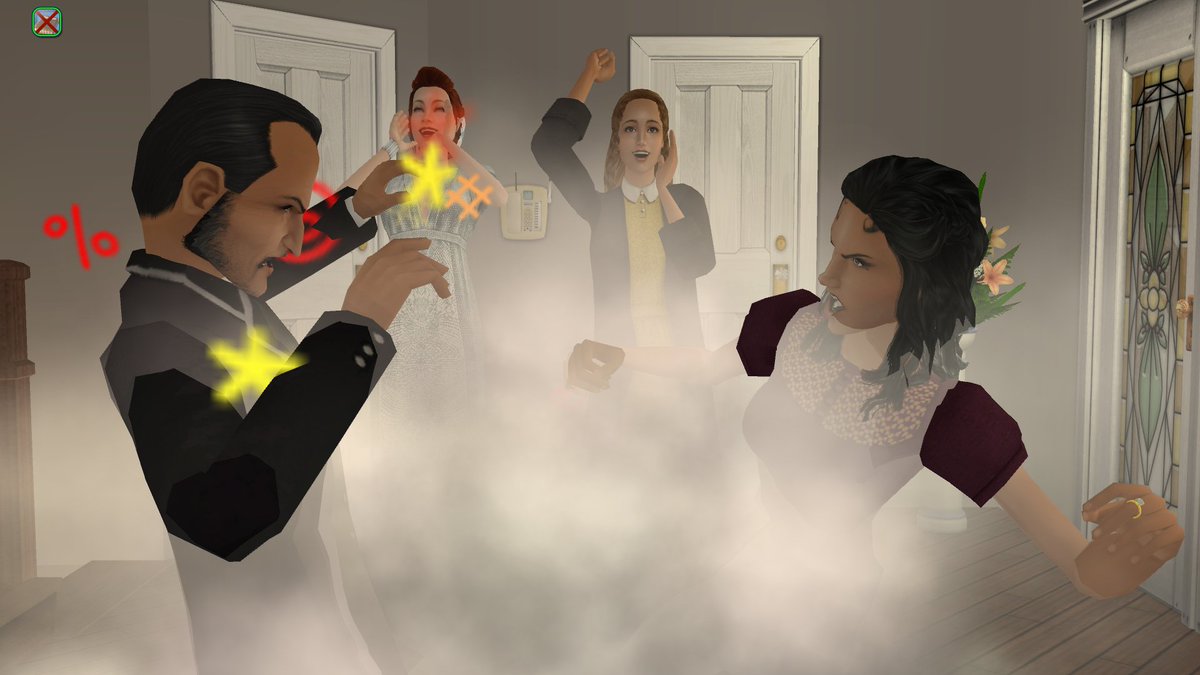 SSChanSims's tweet image. Sid beating the ish out of her father as Trish and Tracy cheer her on brings me such joy.

#thesims2 #ts2