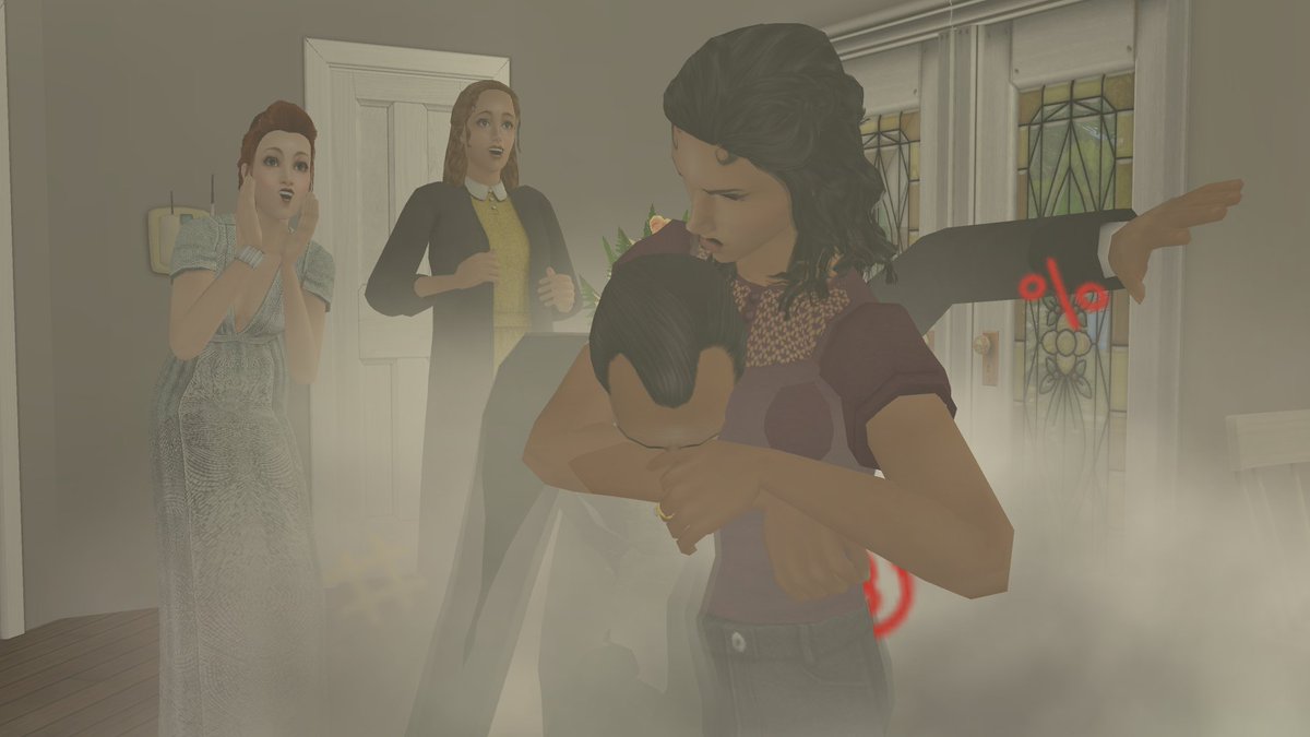 SSChanSims's tweet image. Sid beating the ish out of her father as Trish and Tracy cheer her on brings me such joy.

#thesims2 #ts2