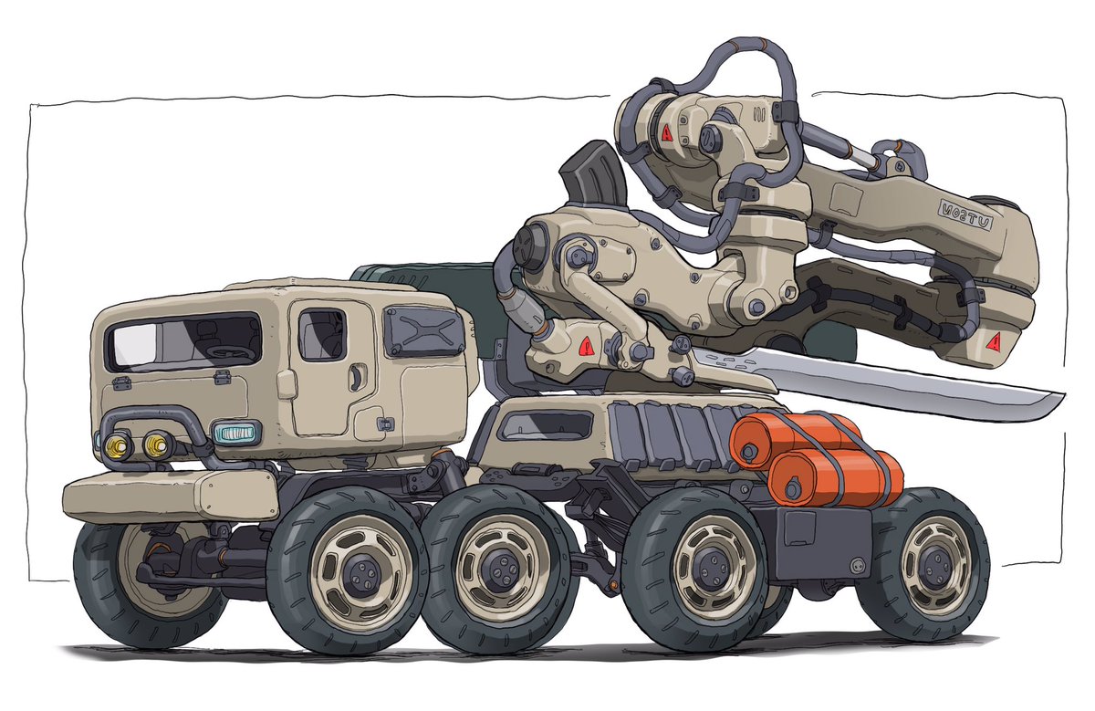 「#メカ #イラスト #illustration 
格闘戦闘車両「多関節アーム式超」|がとりんぐ三等兵のイラスト
