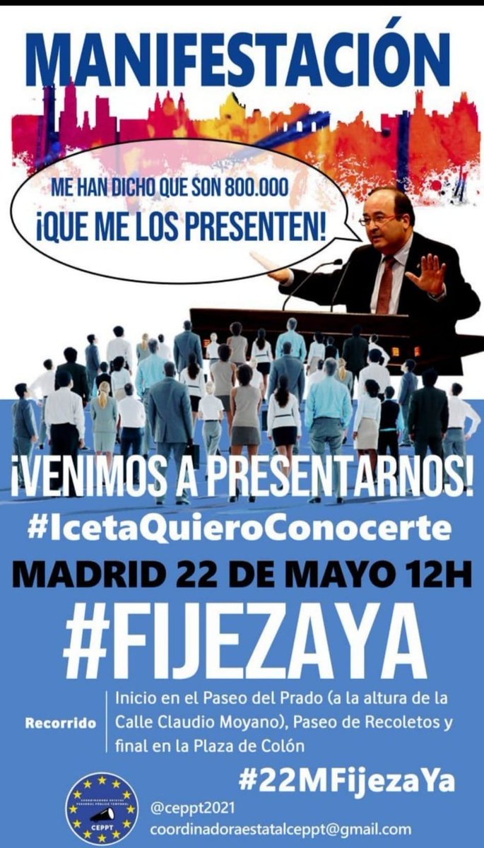 corteganoalejo's tweet image. Sr @miqueliceta Nosotr@s cumplimos con nuestro trabajo en AAPP y con su NECESIDAD de conocernos 
Le sugiero que cumpla lo que dice porque #FijezaYaEsConstitucional ASÍ LO DICE EUROPA 
#FIJEZAYAESCONSTITUCIONAEEsperenos... que llegamos YA