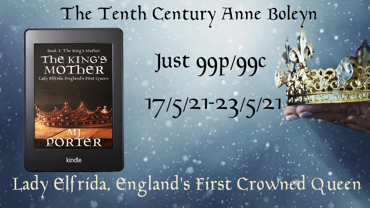 #TheKingsMother is this week's 99/99c book.

#LadyElfrida England's first crowned queen.

#histfic #TheLastKing

amzn.to/3wpYgVd (UK)
amzn.to/3wtNPjl (US)