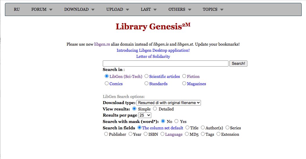 jorgemo1999's tweet image. Hay una pagina para libros que es como sci-hub y te puedes descargar libros científicos tipo Lehninger. Por favor no la uséis. Se llama library genesis. 
Tiene este aspecto. Os lo enseño por si alguna vez lo veis, que lo cerréis inmediatamente.