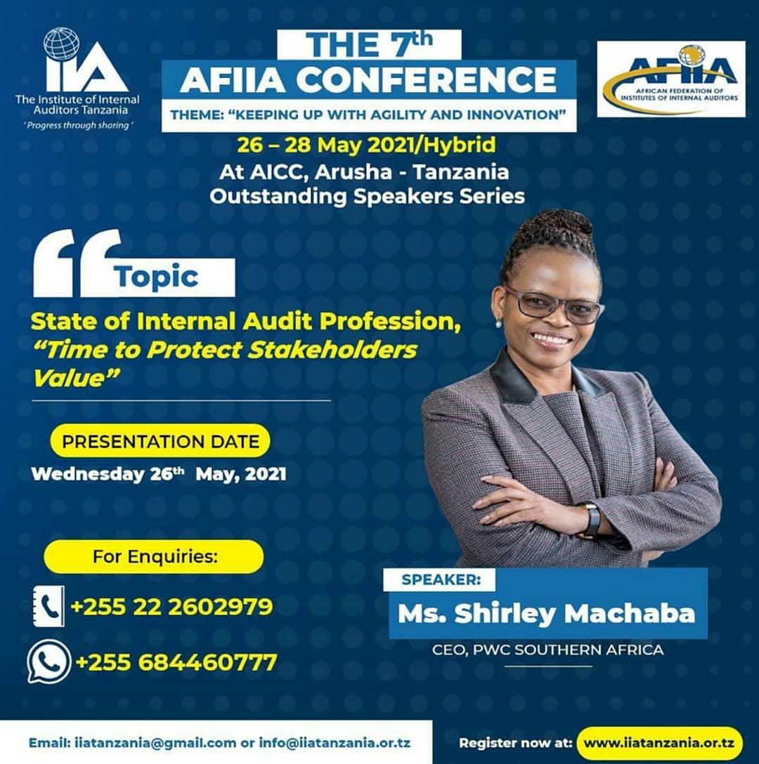 Some of the speakers of the African Federation of the Institute of Internal Auditors Conference that will take place at Gran Melia Hotel, Arusha - Tanzania.
#AFIIA #IIA #BAC #Internalauditors  #Conference #AICC #Tanzania #Granmelia #Goingpaperless #Innovators