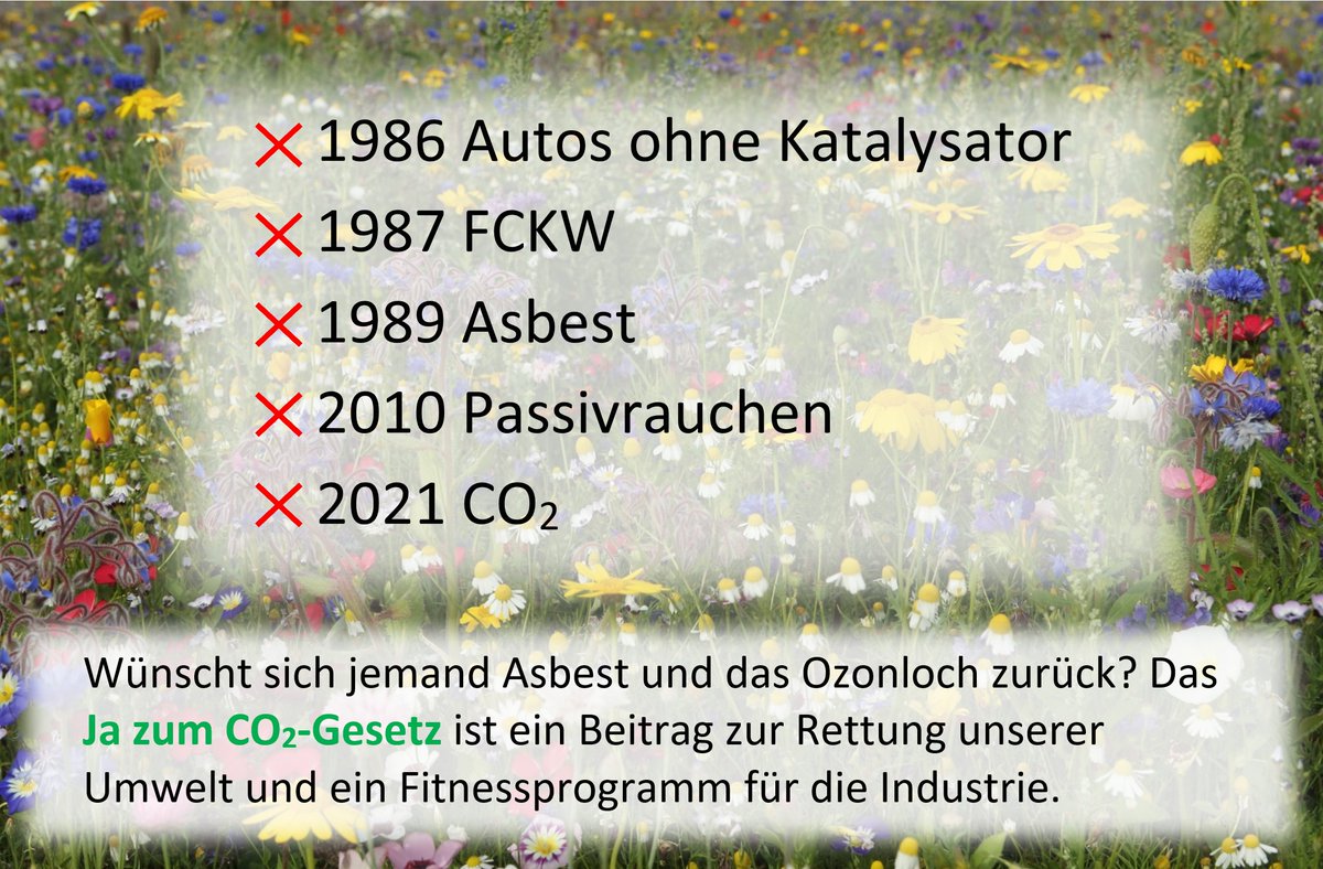 Produkte mit FCKW und Asbest verkaufen sich heute ziemlich schlecht. CO2-Schleudern werden dasselbe Schicksal erleiden. Lasst uns einmel mehr schlau sein und vor allen andern auf Zukunftstechnologien setzen. Ein Schweizer Erfolgsmodell!

klimaschutz-ja.ch