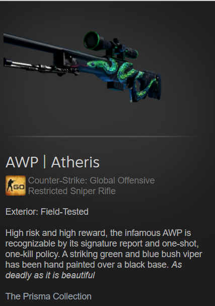 gopniks4's tweet photo. 🔥Giveaway🔥

🎁AWP Atheris Field Tested🎁

-Follow me @gopniks4 
-RT♻️

Good luck everyone!

🔥Ends in 7 days🔥

#Giveaway #CSGOGiveaway #CSGO #csgoskinsgiveaway https://t.co/4AJQneAqX2