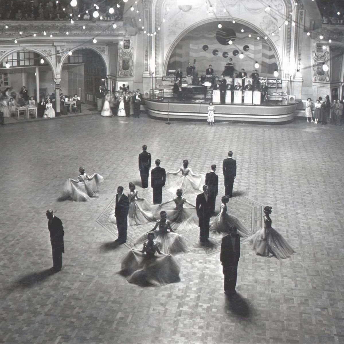 “They watch from tables and clink their glasses in time or dance with each other in a kind of telepathic waltz” New Brighton tower ballroom @thecoralband #coralisland #oldphotographs