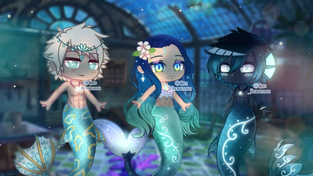 The krew and friends as mermaids/merman gacha club