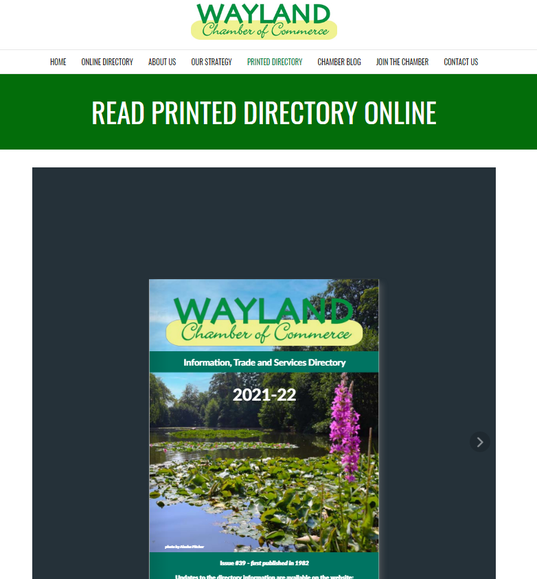 WaylandChamber's tweet photo. Did you know that you can read our directory online? https://t.co/o3N0GEtdJK https://t.co/0kzLNVONHj