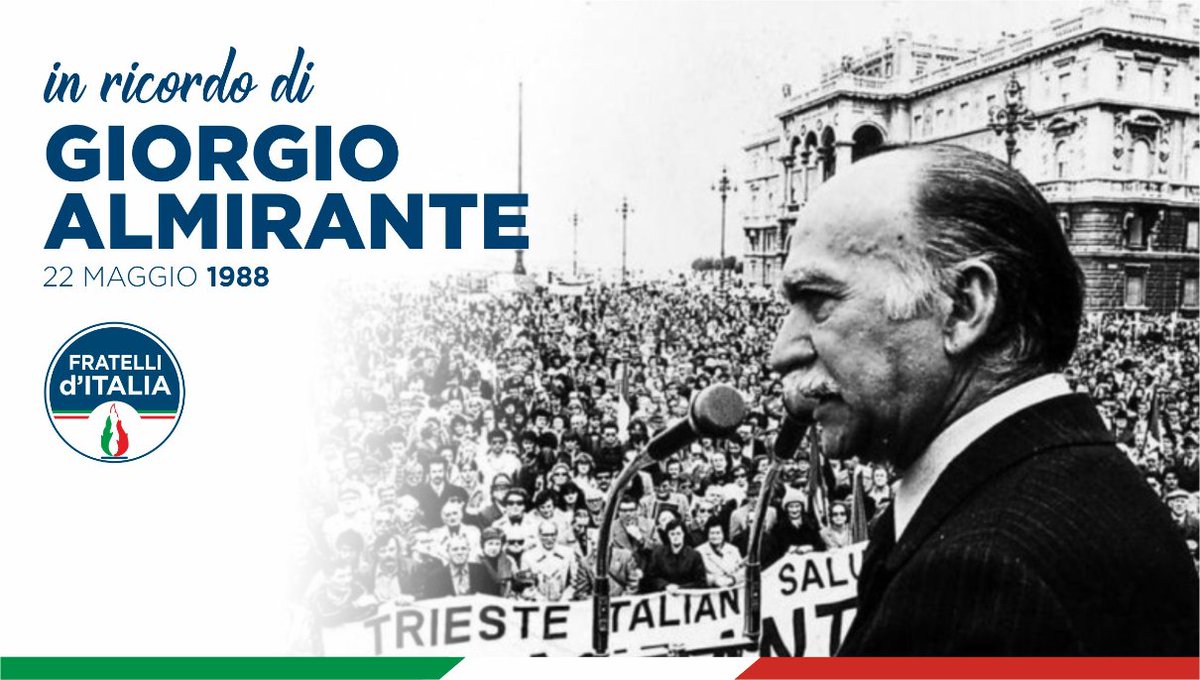 🇮🇹
in ricordo di un grande Patriota.
#GiorgioAlmirante 
#Fratelliditalia #FdI