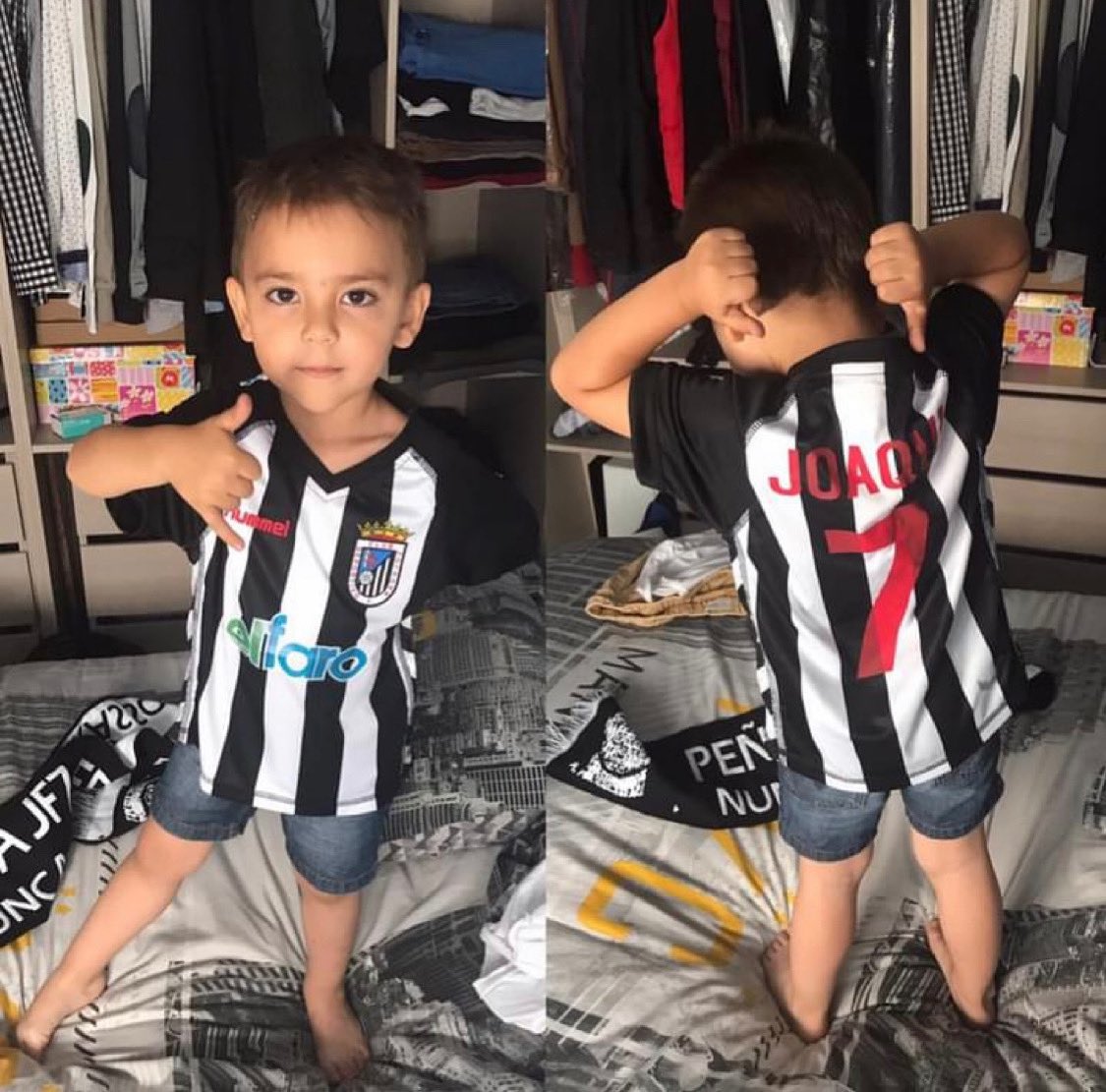 35_juanjo's tweet photo. Enzo con la camiseta de un grande @joaqui7flores #⚫️⚪️⚫️ https://t.co/eOL7mUgczy