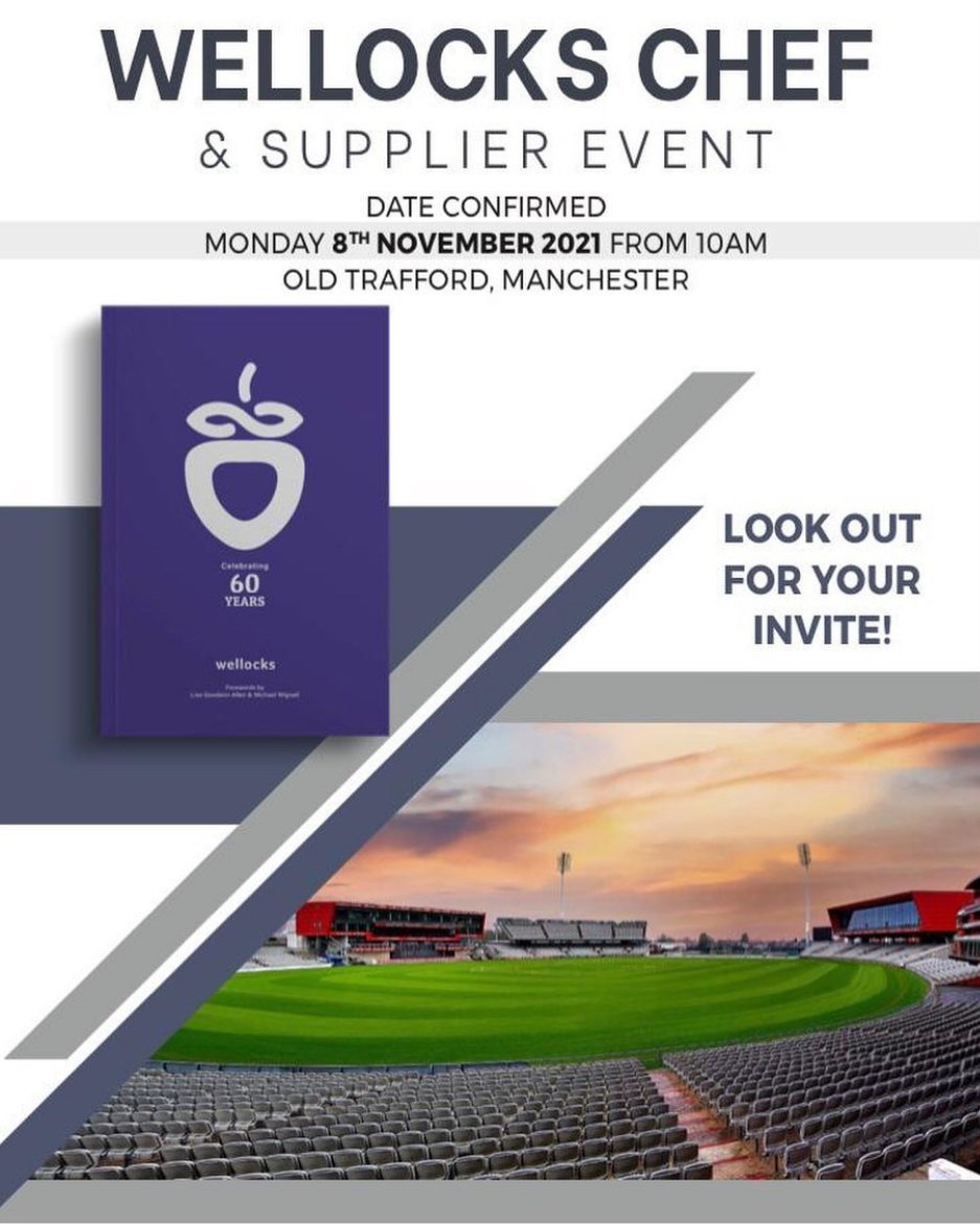 Have you saved the date yet for our Chef and Supplier Event? On Monday 8th November we will be celebrating 60 years of Wellocks with live tasting sessions, the finest suppliers, chef demonstrations and more. Register your interest please DM us with your contact details.