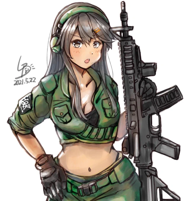 『提督、気を抜いてはいけません!榛名も頑張ります!(`・ω・')』
#榛名
#艦これ版深夜の真剣お絵描き60分一本勝負
#艦これ版真剣お絵描き60分一本勝負_20210522
提督と榛名ちゃんのペアで鎮守府サバゲー大会に参加してみました!
さて結果やいかに!? 