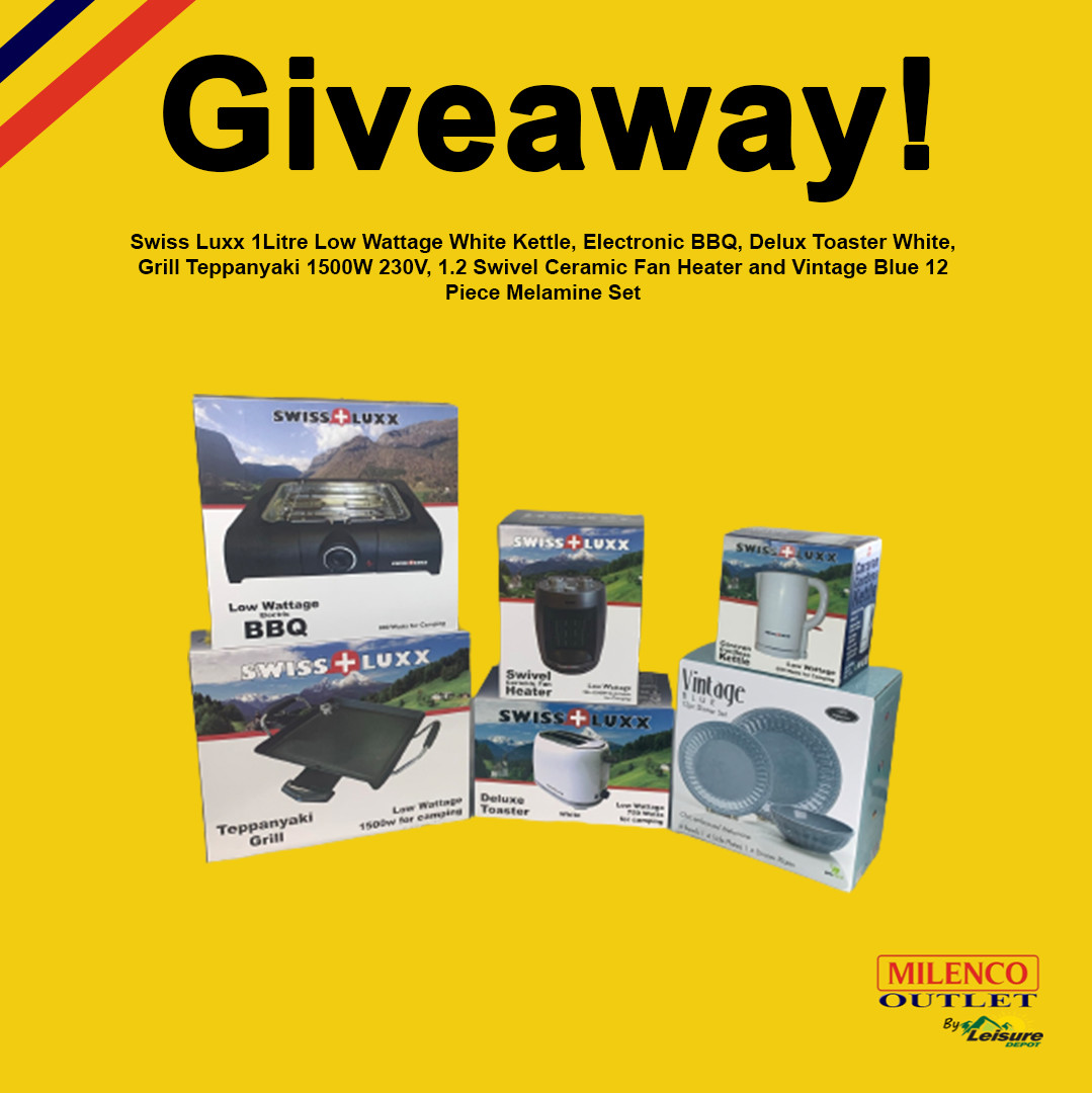 MilencoOutlet's tweet photo. GIVEAWAY | We are giving you guys the chance to win a range of Swiss Luxx Products and a Flamefield melamine set!
To enter you must do the following:
✅Follow our page
✅Like and retweet this post
✅Reply and tag a friend
Winner will be announced Friday 28th of May! https://t.co/sRQHorYRmS