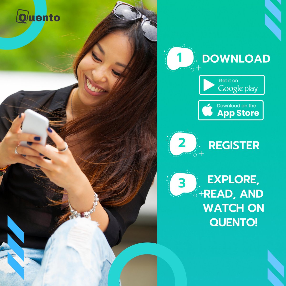 QuentoApp's tweet image. Download and sign up on Quento today! Follow these quick easy steps to get you started! ✅