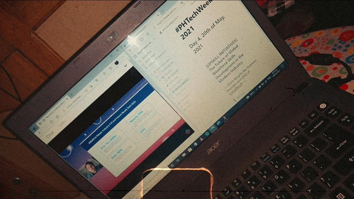 kingclaiir's tweet photo. DAY 4 OF #PHTechWeek2021!

LIVE NOW: THE FUTURE OF GLOBAL WORKFORCE SKILLS DEVELOPMENT IN THE MODERN INDUSTRY

I am taking down notes again today! The speaker for this topic is Dann Angelo De Guzman, founder and CEO of CloudSwyft. Join us now and visit https://t.co/JhRKuJAe1e https://t.co/Xw3GGxk7GI