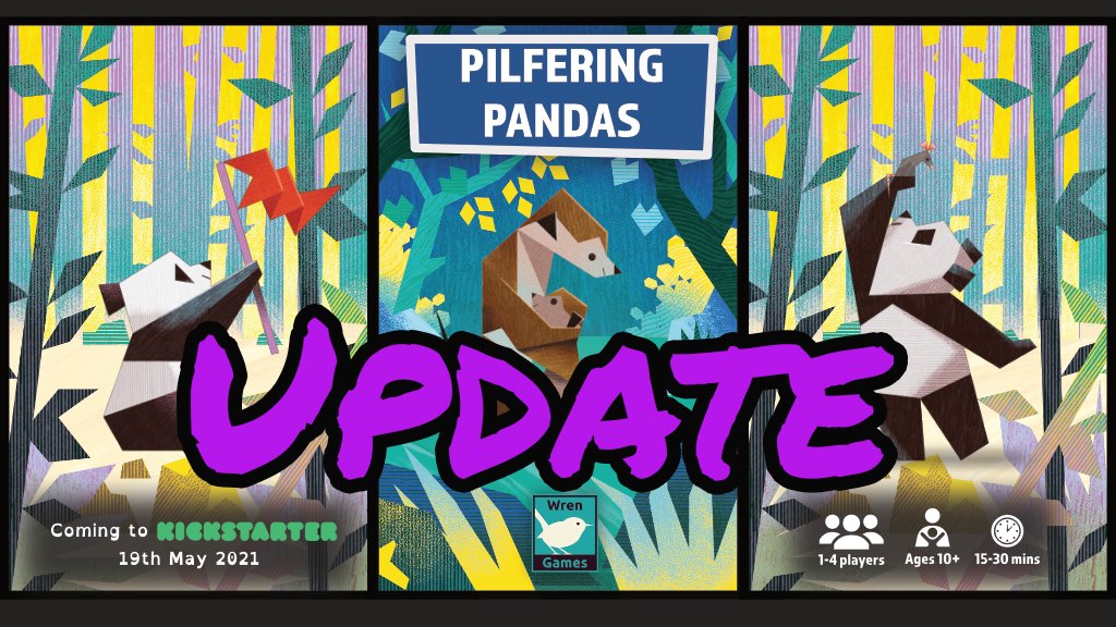 Pilfering Pandas is close to funding, with about 50 more backers to take us over the line. Will we manage it today?

Check out <a href="/rickyroyalbod/">Ricky Royal</a> review "A super little game. Wren Games have really done a great job with Pilfering Pandas."

youtube.com/watch?v=afE31Z…