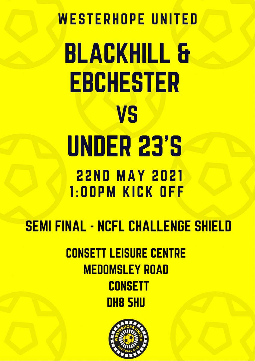 Semi final on Saturday, as we travel to Consett to face <a href="/BlackhillandEFC/">Blackhill&Ebchester</a>. 

⚫️⚪️ #WUFC