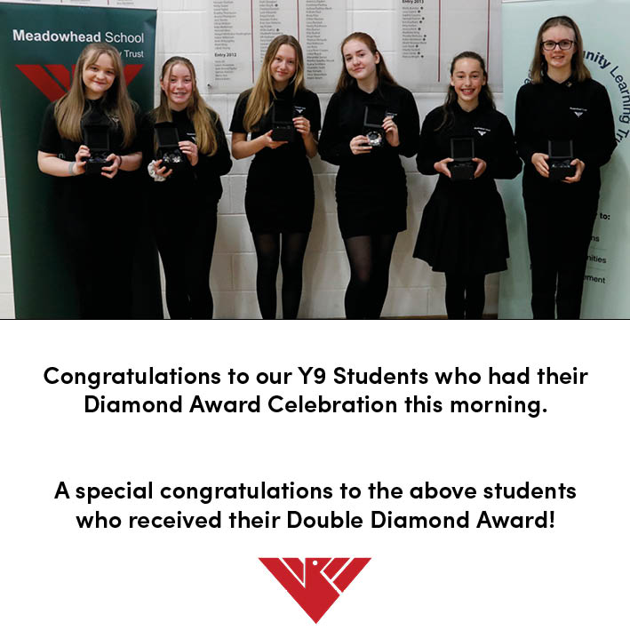 MeadowheadSch's tweet photo. Congratulations to our Y9 students who celebrated their Diamond Award achievements this morning!💎 🏆

We are delighted our families are able to join virtually to celebrate with their students!
Well done to you all on your fantastic achievements! https://t.co/YoyVMcwj1k