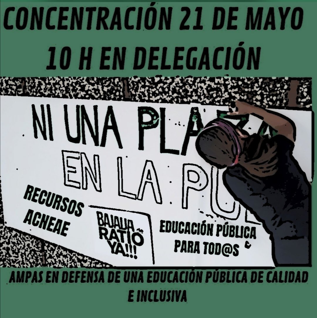 Mañana #viernes  #10h en Delegación <a href="/EducaAnd/">Consejería Desarrollo Educativo y FP</a> se realizará un acto de protesta y entrega de firmas contra el cierre de nuestra línea de tres años.
Acude porque ¡Seguimos luchando por la educación pública.! #PorUnaEscuelaPúblicadeCalidad #NiUnaLineaMenos #Bermejales <a href="/fampasevilla/">Fampa Sevilla. “Nueva Escuela”</a>