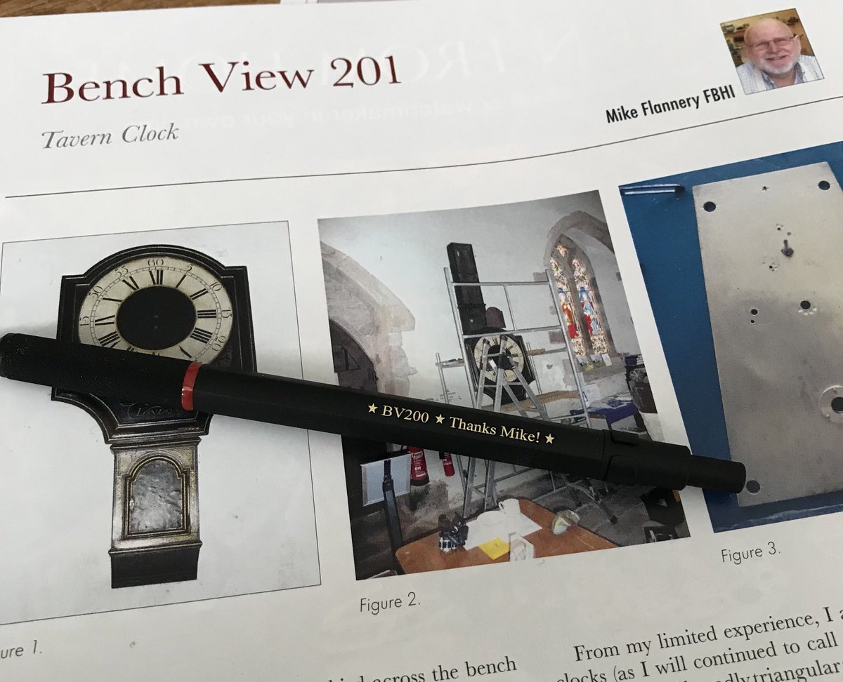 flanneryspeedos's tweet photo. I’ve written 200 articles for the #horologicaljournal so @clockandwatchuk sent me an engraved propelling pencil. #bhi #hj #verychuffed https://t.co/DS80uelAbg