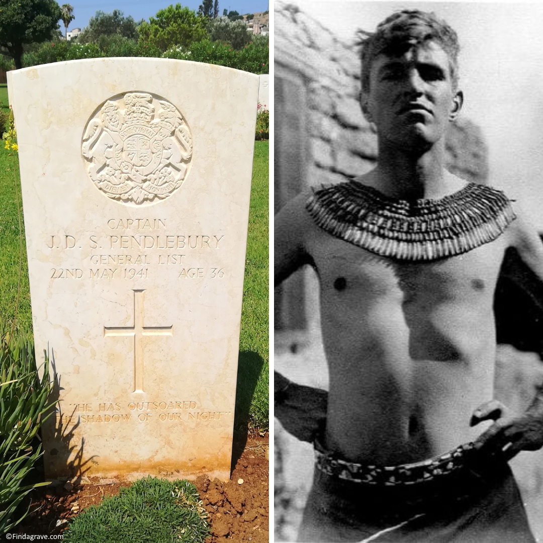 CWGC's tweet photo. #OTD 80 years ago the Battle of Crete began. During the course of the 13 day battle over 1,700 Commonwealth servicemen were killed – all commemorated by @CWGC. This includes Captain John Pendlebury, a former British archaeologist, who is buried in Suda Bay War Cemetery. #Crete80 https://t.co/M4pQxbFNAn
