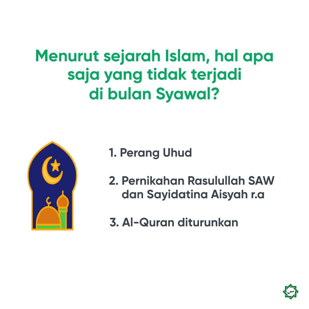 SalamWeb_id's tweet photo. Dari ketiga #hal ini, yang #mana satu tidak terjadi di bulan #Syawal? https://t.co/GlwEk8J5fr