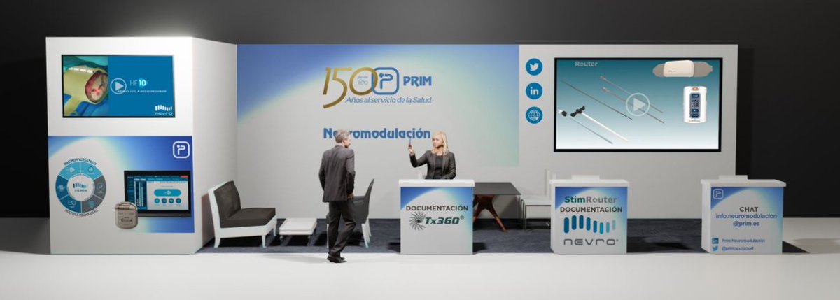 primneuromod's tweet photo. Visita nuestro stand virtual 💻 de la Jornada anual del GTSED de #Neuromodulación de la @Sedolor. 

🔝 Consulta la documentación y los vídeos explicativos de nuestros dispositivos @Nevro_HFX, #TX360 y #StimRouter

🔗 https://t.co/fqGV2KjVV1

#NeuromodulaciónGTSED21 #Dolor #Pain https://t.co/FIZaepeonI