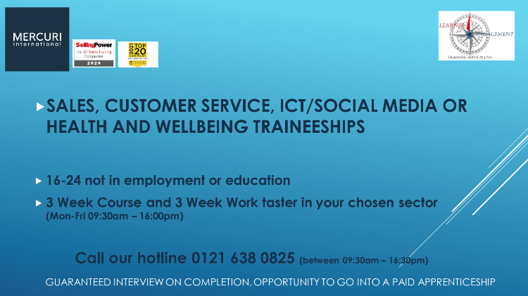 Learner_Engage's tweet photo. Traineeships leading to apprenticeships and jobs #LETSgetworking @JCPinBirmingham @JCPInTheBC https://t.co/2L8J6BenYA