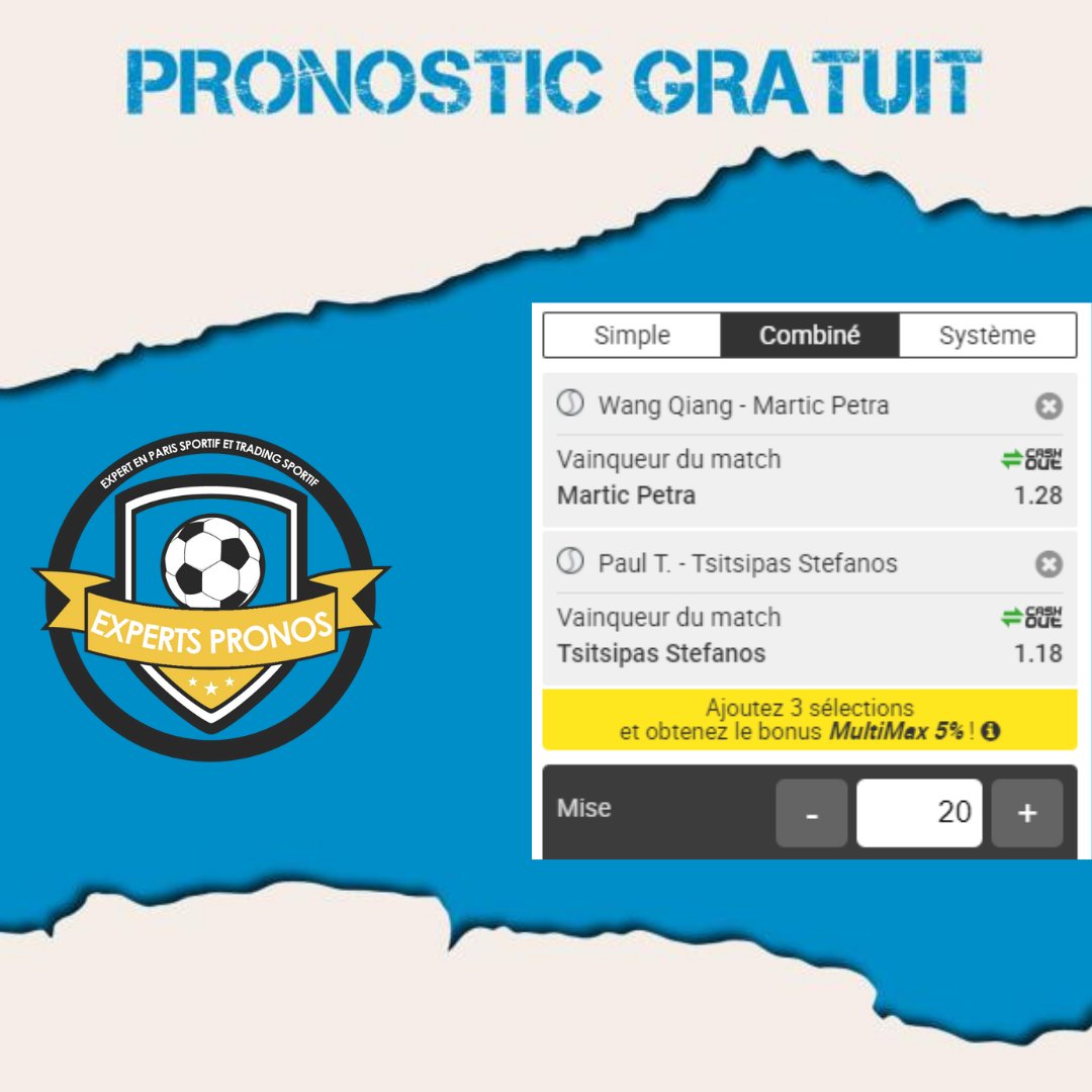 pronos_experts's tweet image. Nouveau combi gratuit du jour en tennis! des beaux matchs, des beaux favoris! On parie et on profite!! ;) #TeamParieur