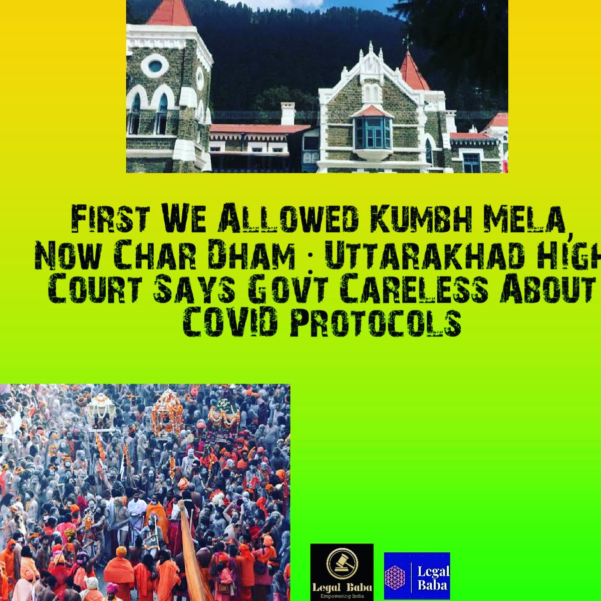 #Government careless about #CovidIndia protocols observed #UttarakhandHighCourt. Government must ensure no gathering in any places as it leads to spread of coronavirus. Who knows a positive person in 1000s crowd.