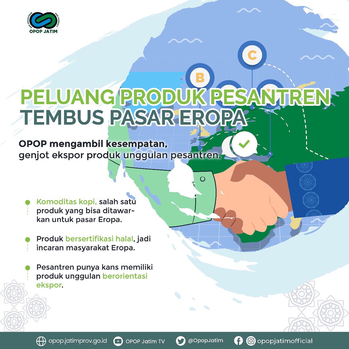 Indonesia memiliki potensi tinggi untuk mengembangkan sektor ekonomj syariah. 

Pemerintah diharapkan sebagai regulator membantu para produsen agar dimudahkan melakukan ekspor. 

#opopjatim #opop #opopjatimofficial #ekspor #import #eropa #ekonomisyariah