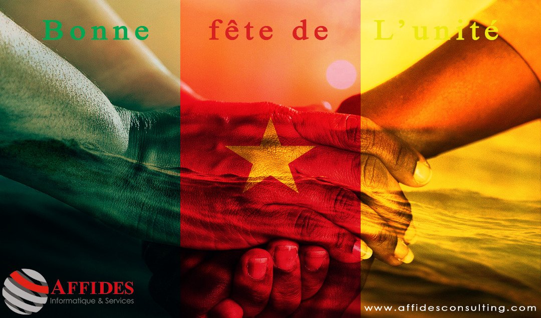 Affides_Consult's tweet photo. L'équipe d' @Affides_Consult   souhaite fête de l'unité à tous le peuple Camerounais.

#fetedelunite #Cameroun #Cameroon #douala #yaounde #20mai2021 #informatique #Digital #digitalisation #DigitalTransformation https://t.co/9Z4QUtWNG9