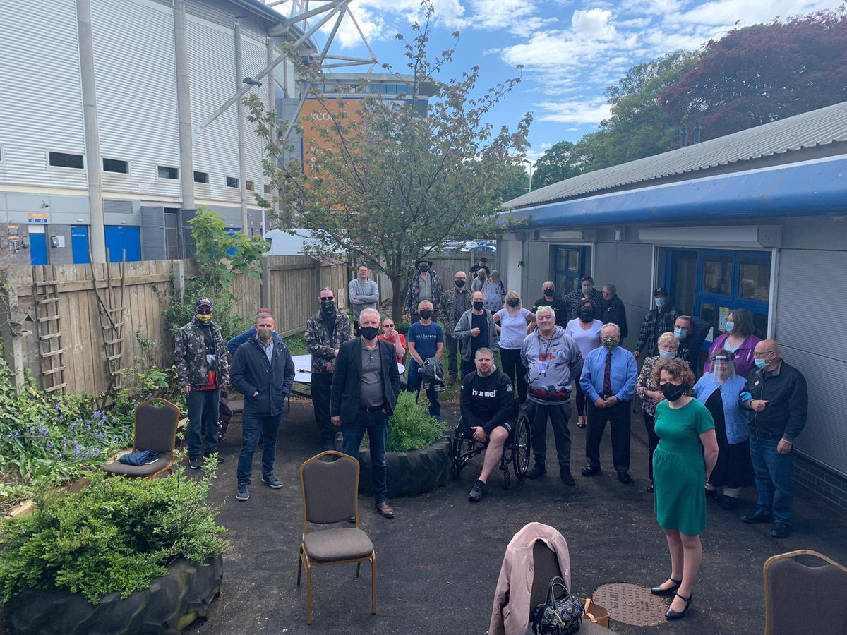 hull4heroes's tweet photo. We have declared war on social isolation 

The first veterans Coffee Morning since restrictions have eased 😃 Amazing to see everyone together again, the sun was shining with free tea and coffee was flowing 
@veteranshubhull, @FCComFoundation &amp; @hull4heroes #StrongerTogether https://t.co/rJL8lLvfFE