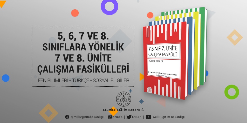 Öğrencilerimiz için sunduğumuz kaynak desteklerimize devam ediyoruz.

Ortaokulların 7 ve 8. ünitelerini kapsayan 41 fasikülü odsgm.meb.gov.tr’de erişime açtık. 3 bin soru içeriğinin yer aldığı yeni bir kaynak daha sizlerle.

İyi çalışmalar gençler...